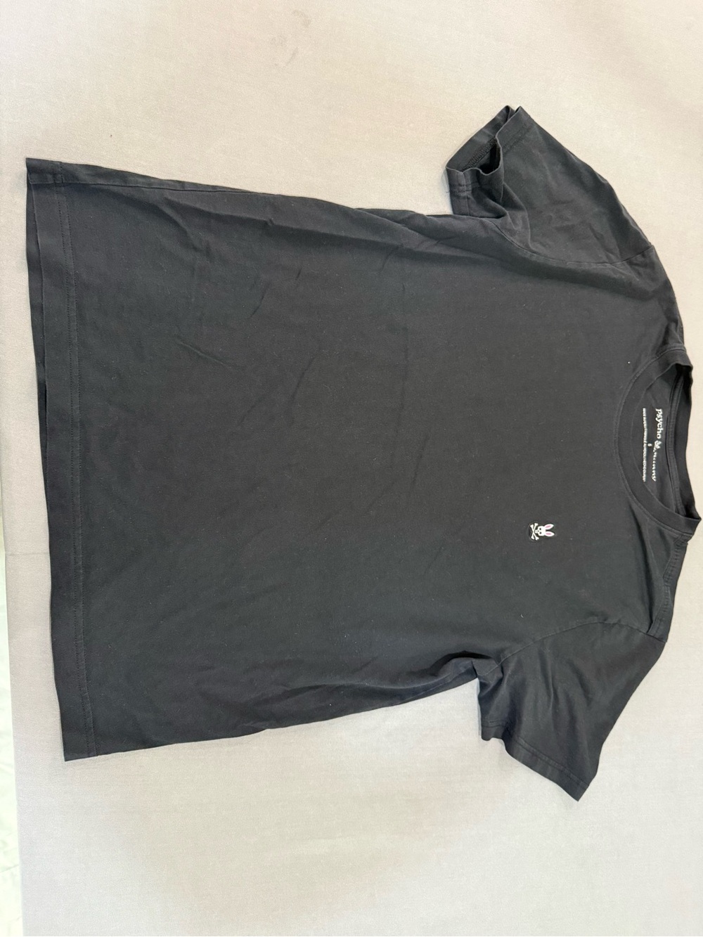 Psycho Bunny Men's Black Logo Solid Crew Neck Short Sleeve T-Shirt 5